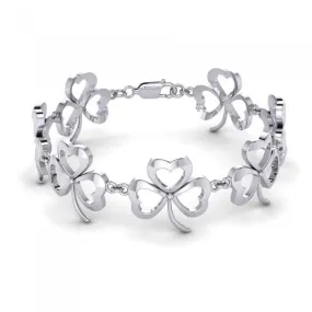 Allured with the shamrock presence ~ Sterling Silver Jewelry Link bracelet TBG292