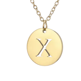 Alphabet Necklace Gold Plated - Letter X