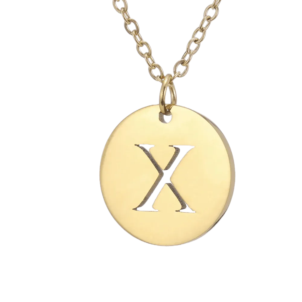 Alphabet Necklace Gold Plated - Letter X