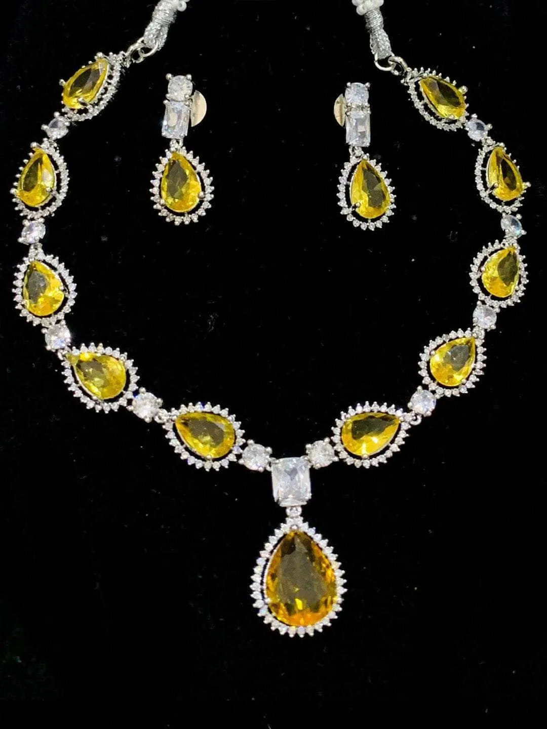 American Diamond Brass Gorgeous Ad Necklace