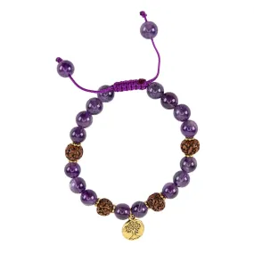 Amethyst & Gold Tree of Life Bracelet