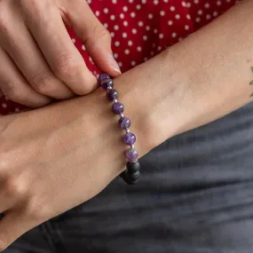 Amethyst and Lava Stone Bracelet