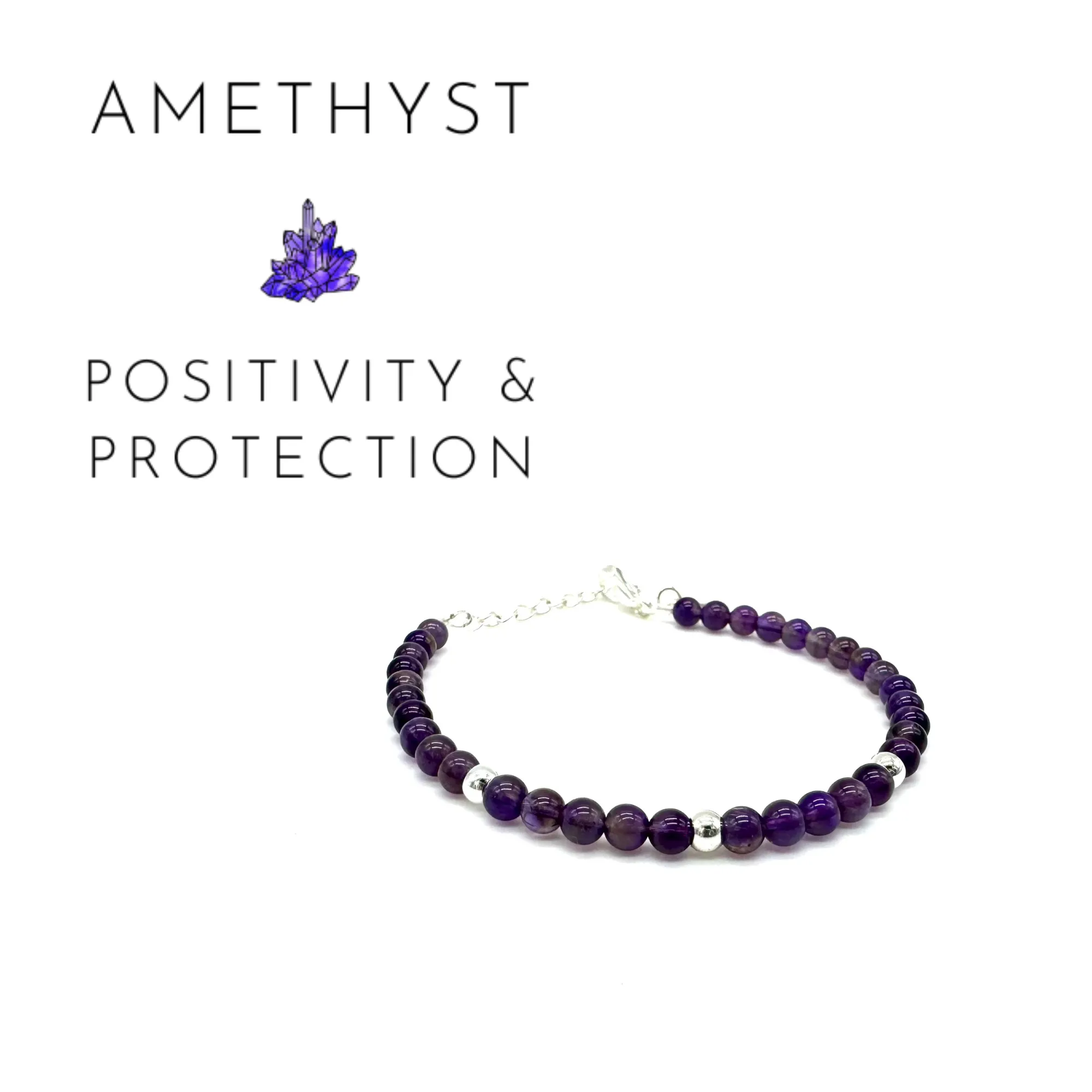 Amethyst Silver Dainty Bracelet