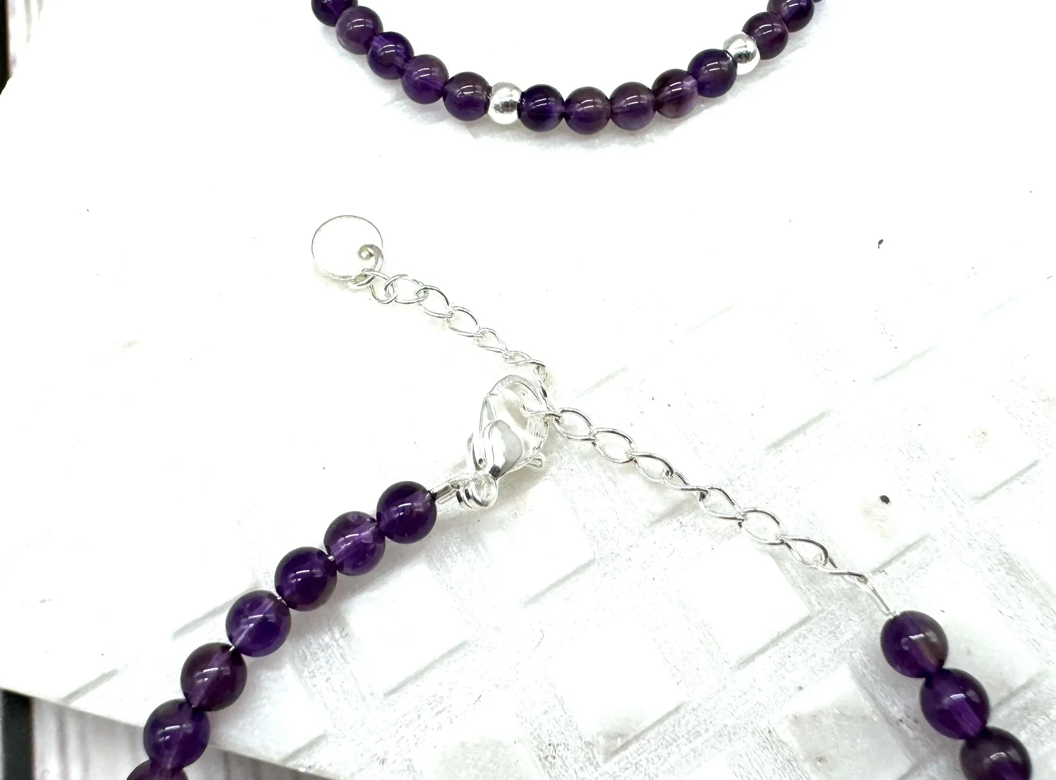 Amethyst Silver Dainty Bracelet