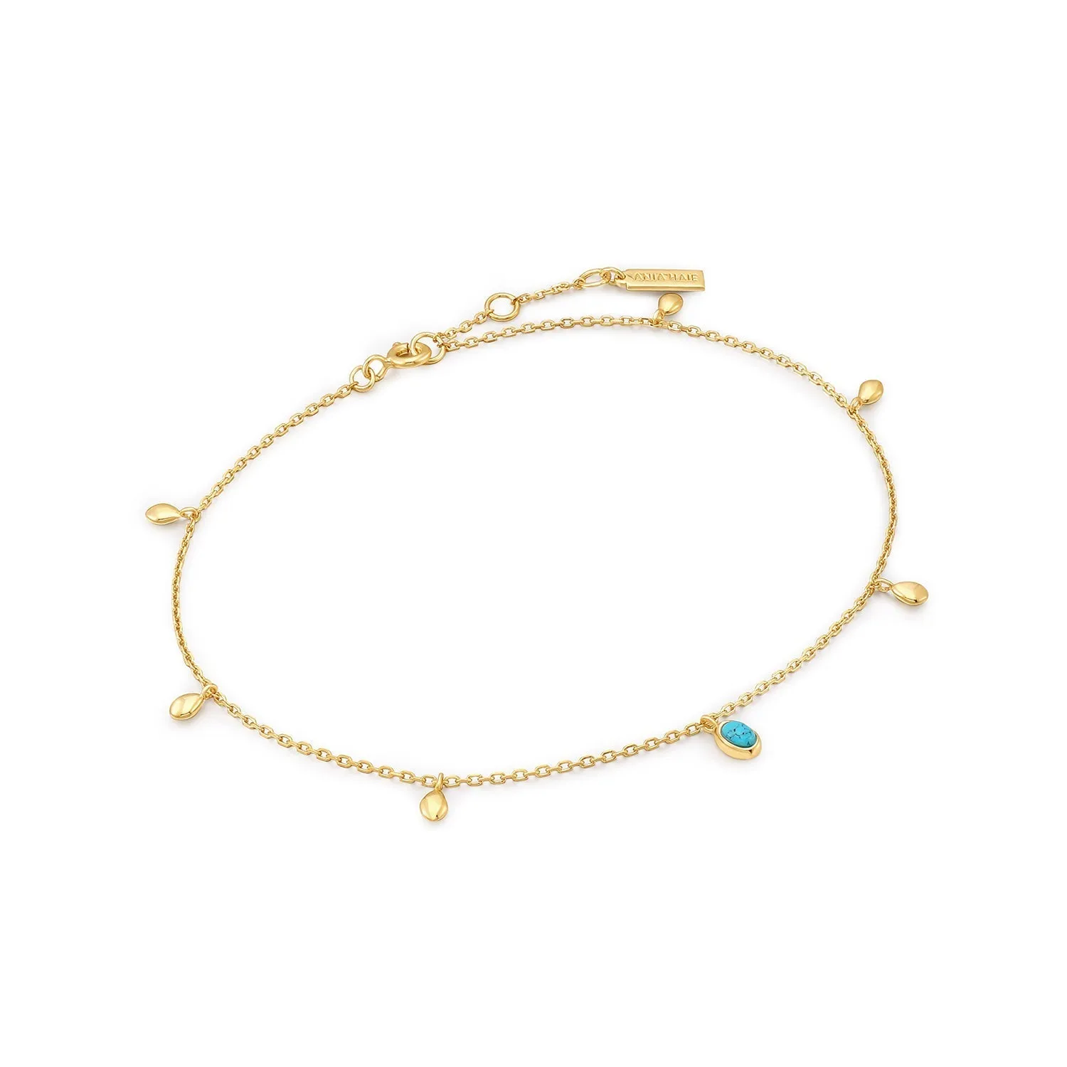 Ania Haie Making Waves- Turquoise Drop Pendant Anklets