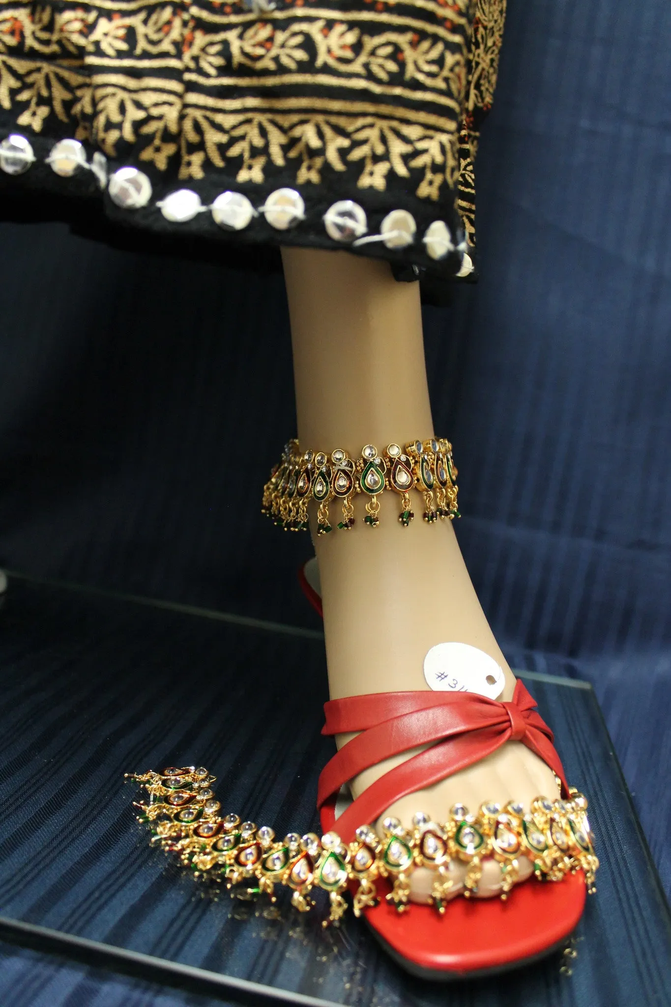 Anklet Payal 3110 Golden Anklet Indian Payal Shieno Sarees