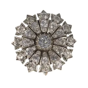 Antique Silver Gilt Paste Starburst Brooch Pendant