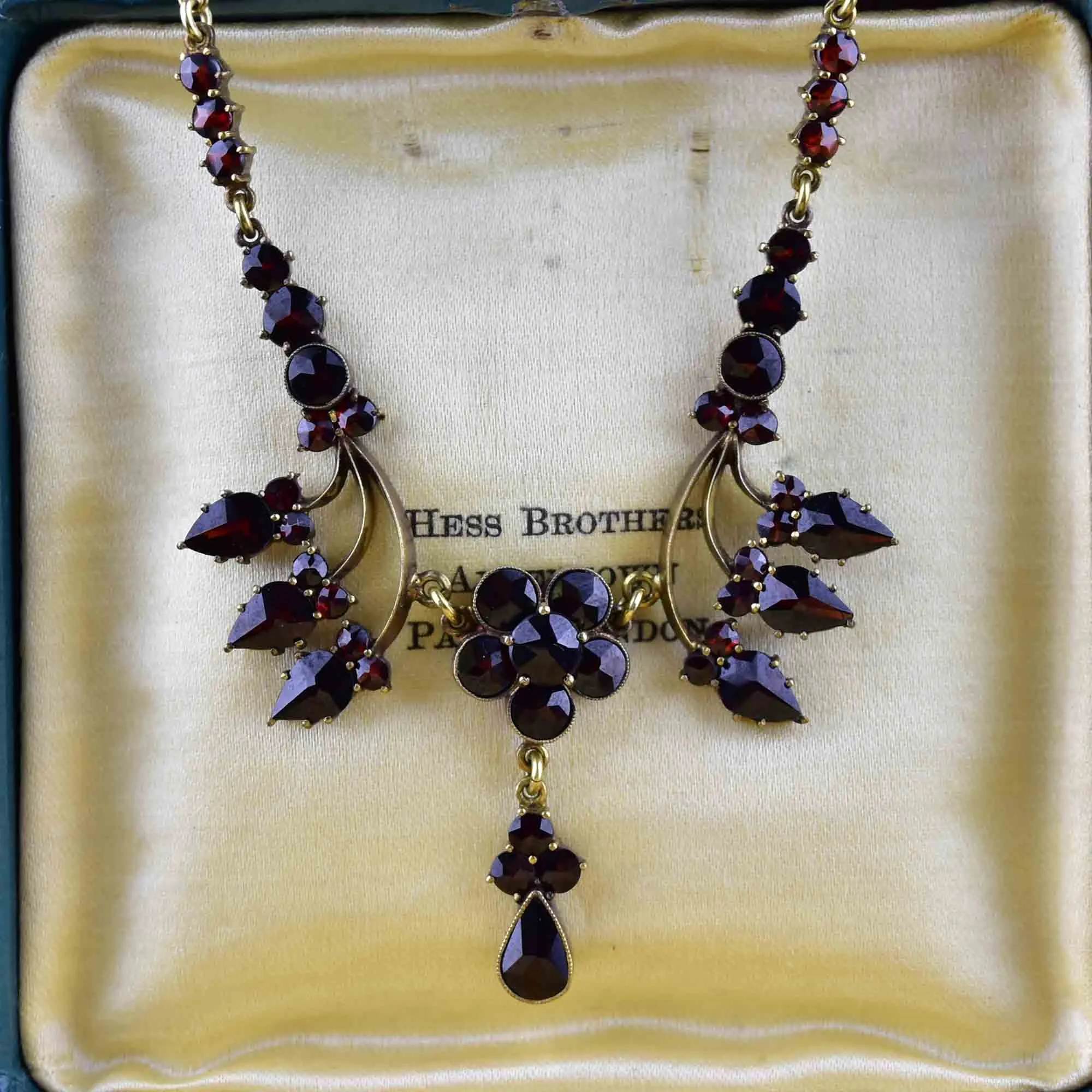 Antique Victorian Style Garnet Festoon Necklace