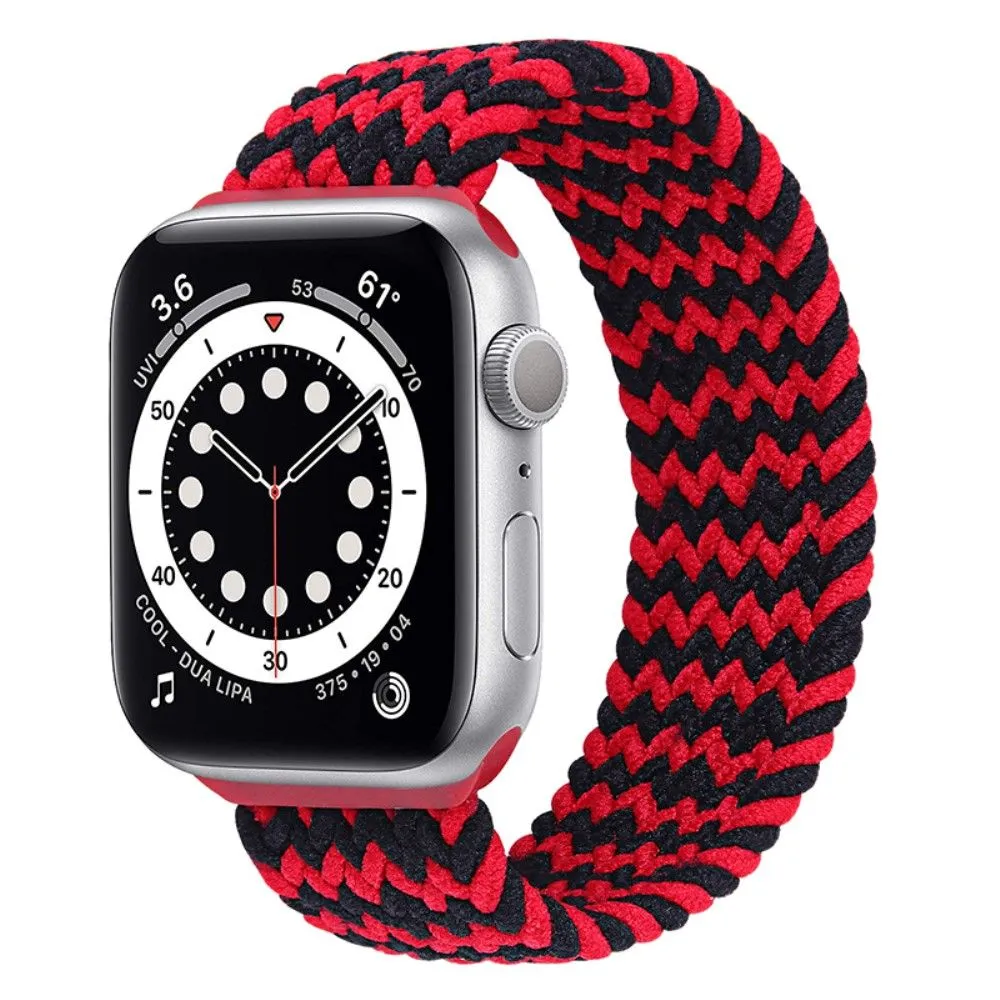 Apple Watch (41mm) elastic watch strap - Black / Red / Size: L