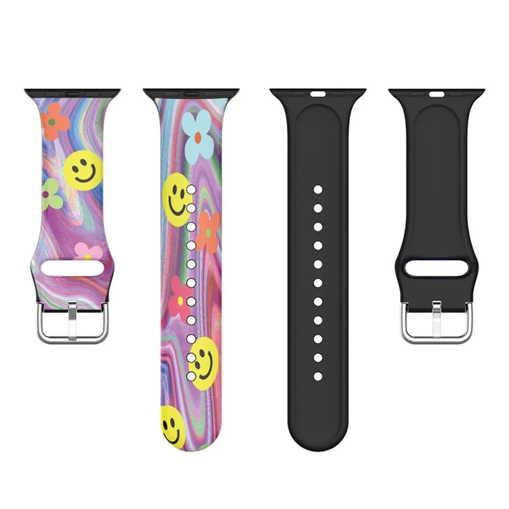 Apple Watch (41mm) multi-color silicone watch strap - Smile