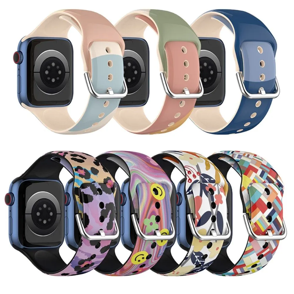 Apple Watch (41mm) multi-color silicone watch strap - Smile