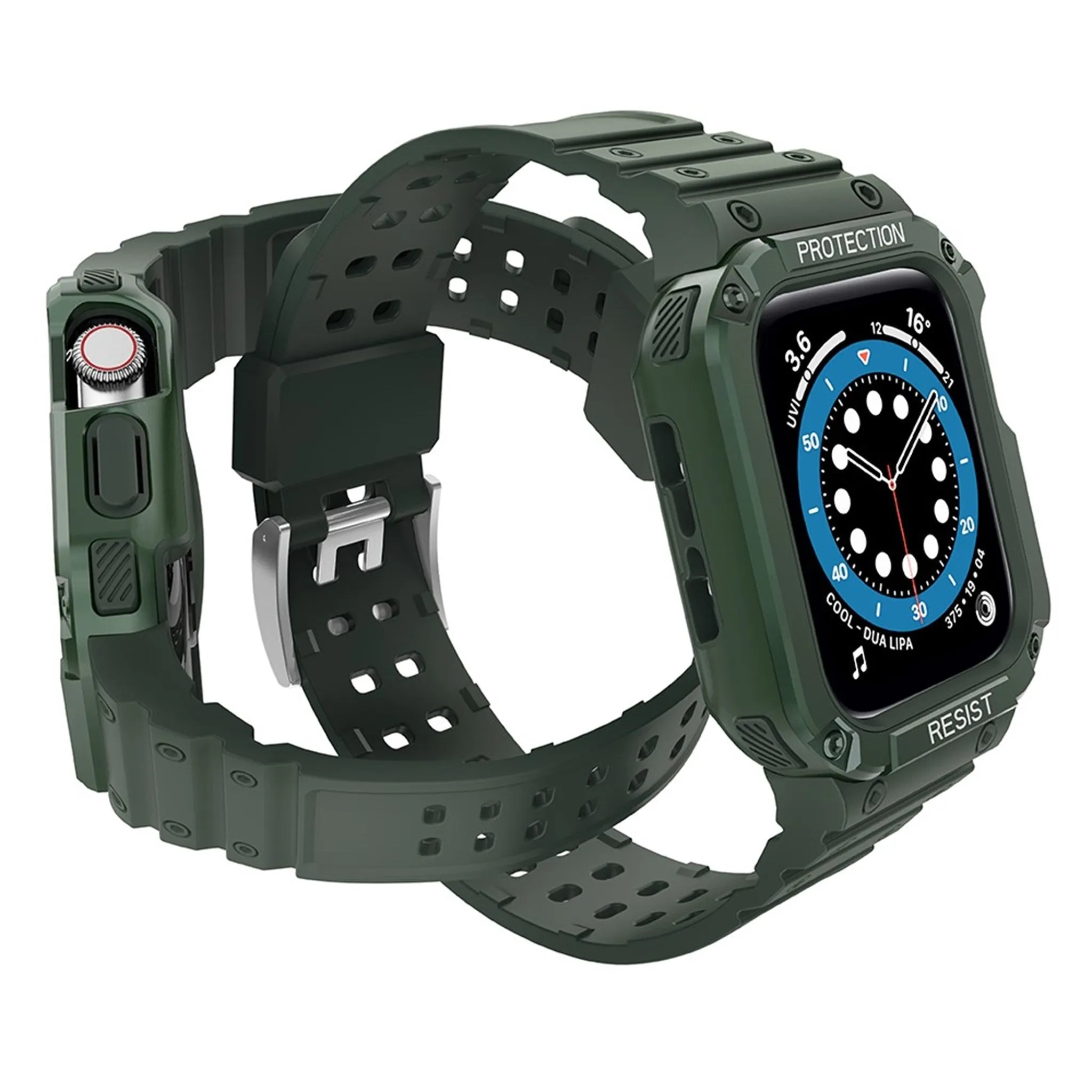 Apple Watch (41mm) unique TPU watch strap - Midnight Green / Green