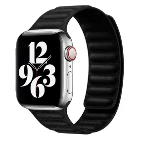 Apple Watch (42/44/SE/45/46/49mm) Lippa Magnetisk Finewoven Rem - Sort