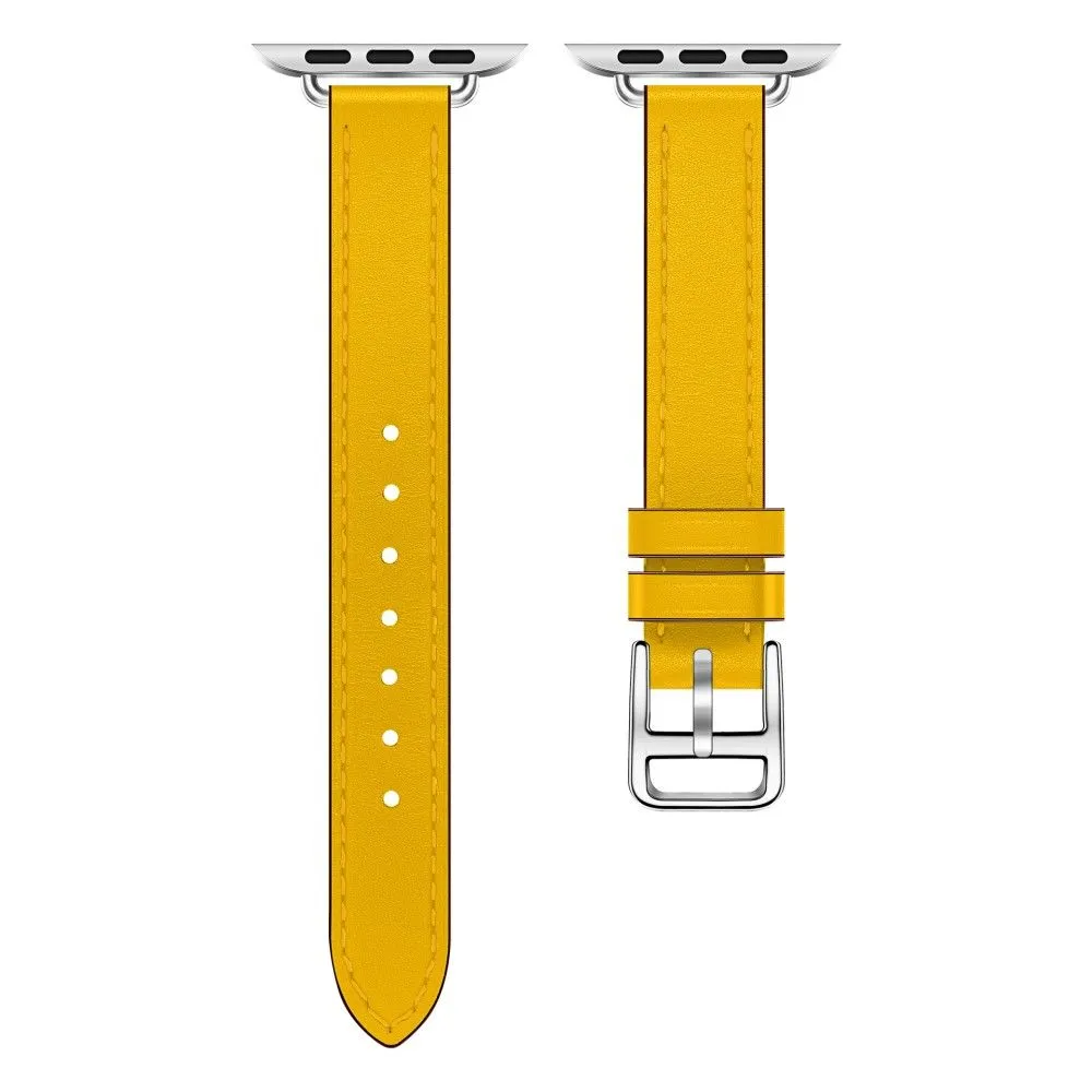 Apple Watch (45mm) breathable genuine leather watch strap - Yellow