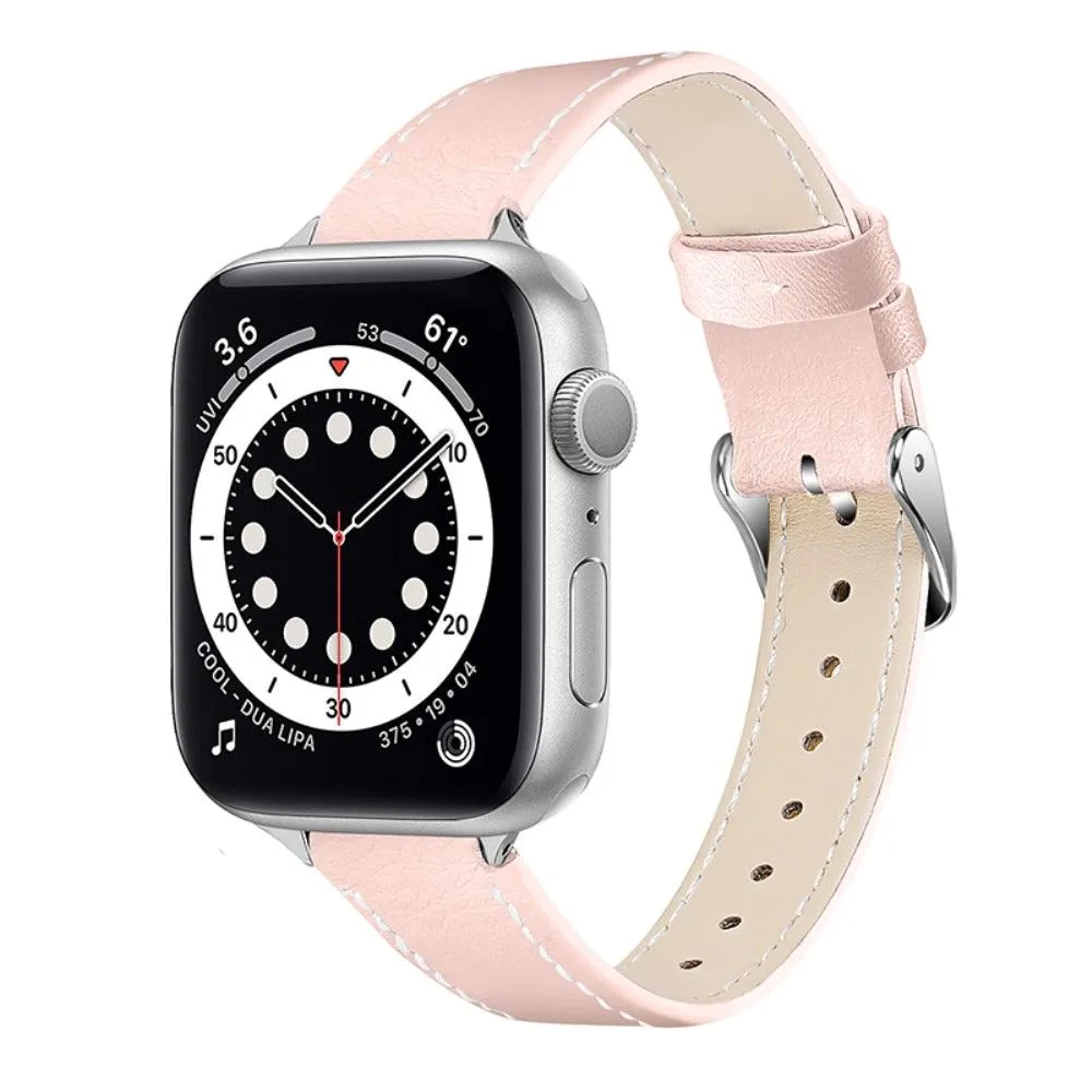 Apple Watch (45mm) elegant genuine leather watch strap - Pink