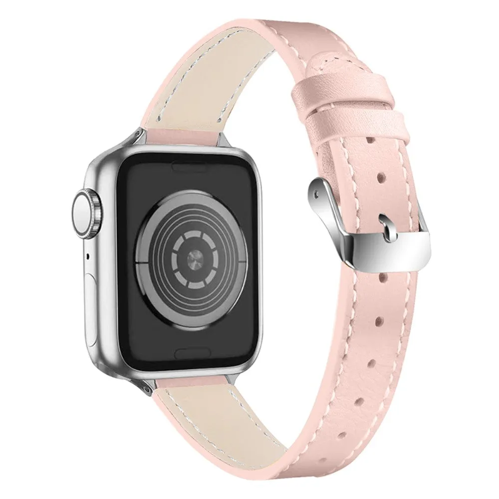 Apple Watch (45mm) elegant genuine leather watch strap - Pink