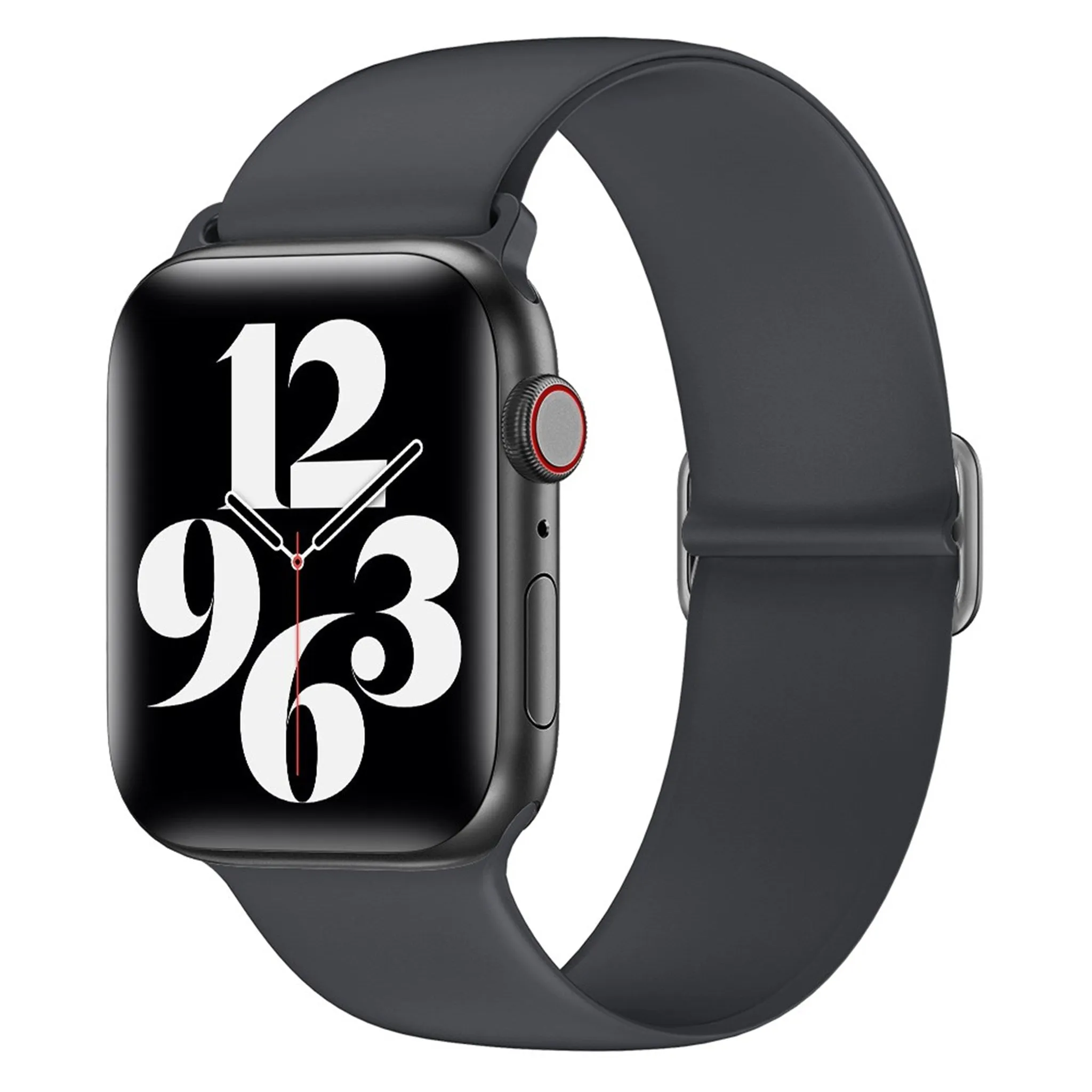 Apple Watch (45mm) elegant silicone watch strap - Dark Grey