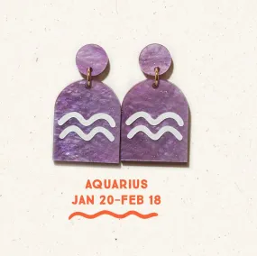 Aquarius Zodiac Earrings