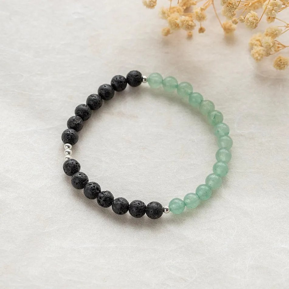 Aromatherapy Bracelet - Aventurine and Lava Stone