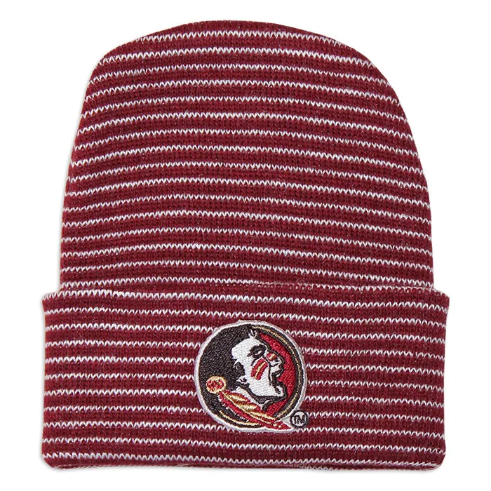 Atlanta Hosiery Infant Seminoles Striped Knit Cap - Garnet/White