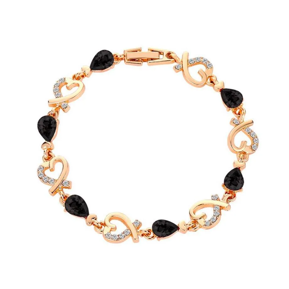 Austrian Crystal Fashion Heart Chain Bracelet