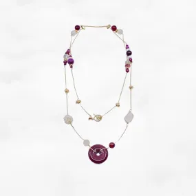 Autumn Long Gemstone Long Necklace