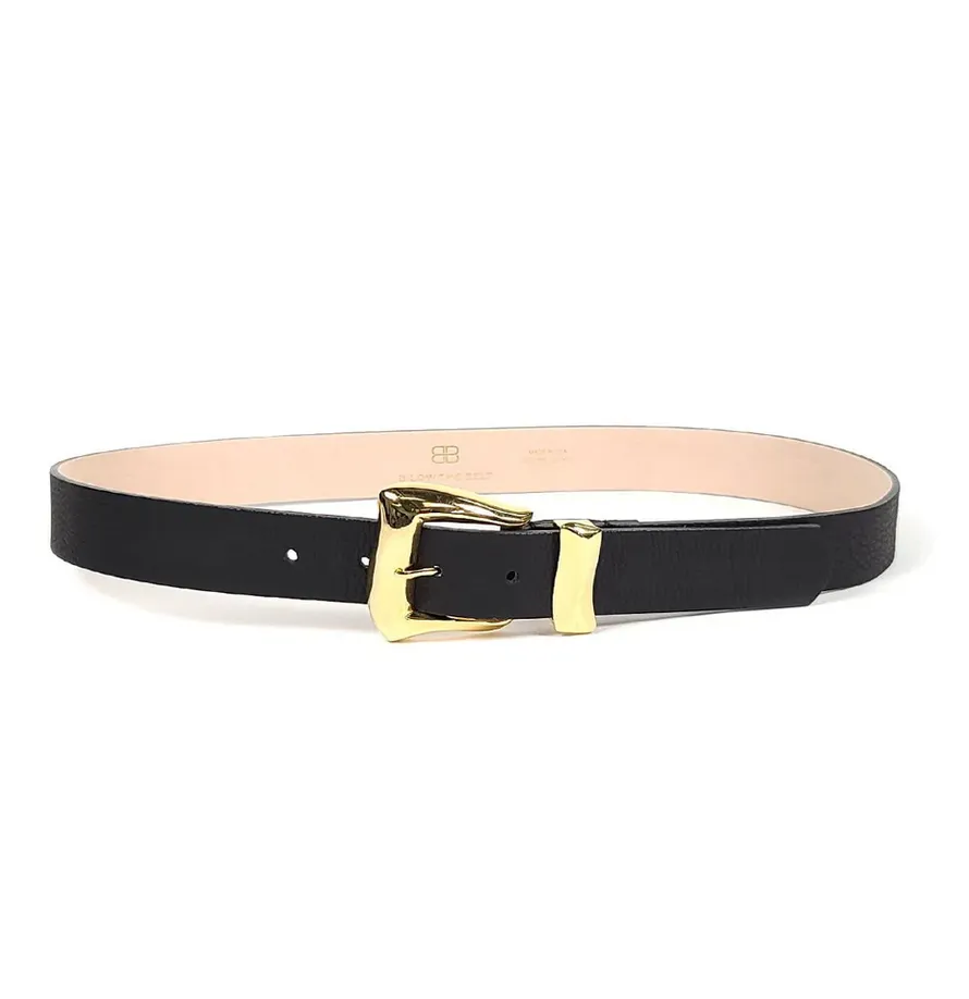 B-Low The Belt Logan Black/Gold Leather Belt