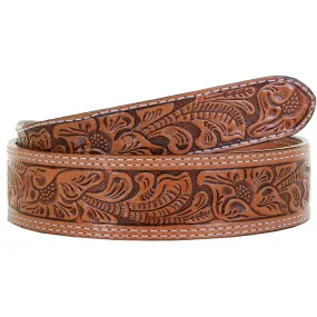 B1052 - Natural Floral Tooled Belt