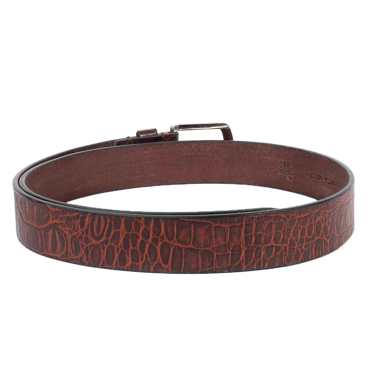 Bacca Bucci Smooth Grain Leather with Croco Embossed Belt for Men