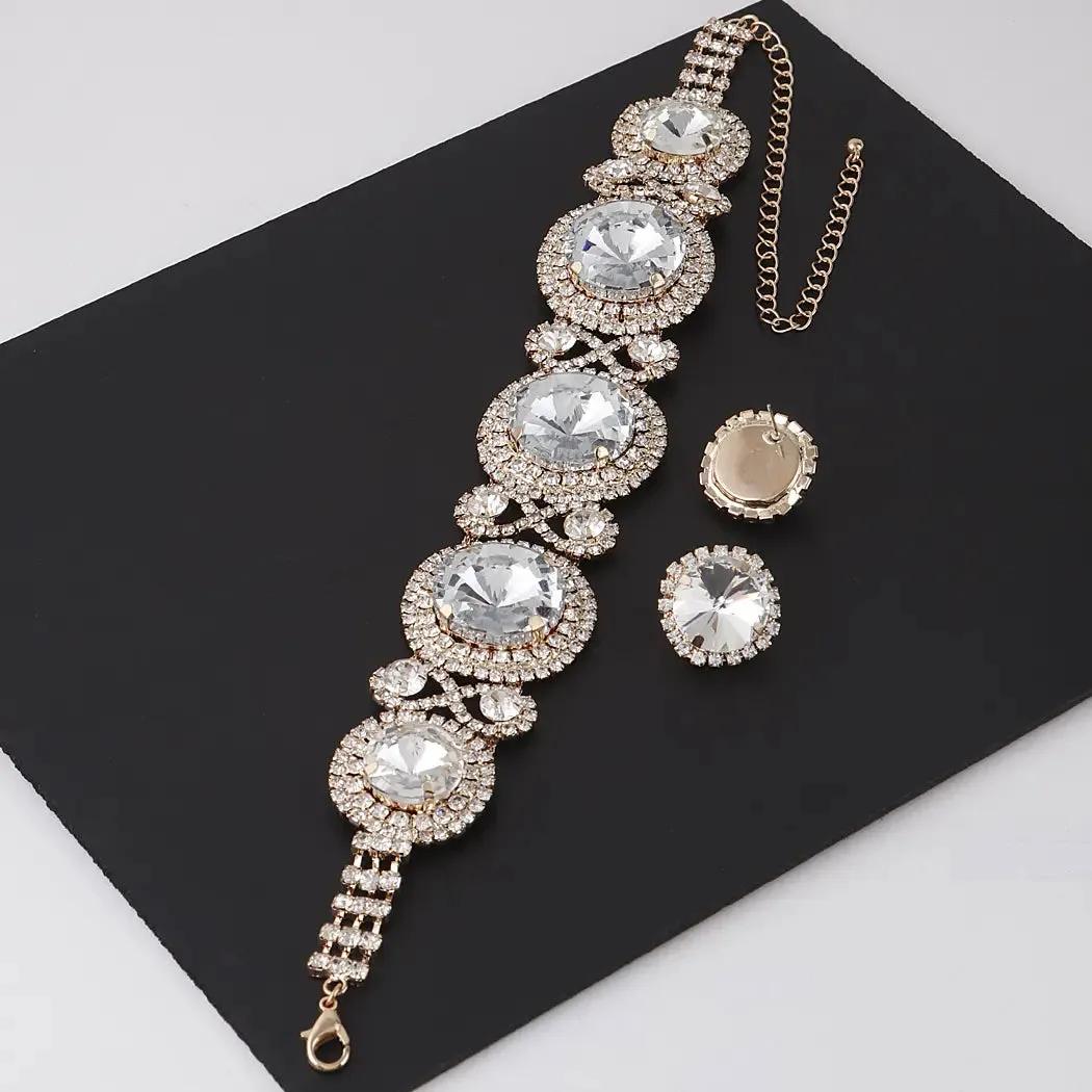 Bejeweled Crystal Gold Chocker Set