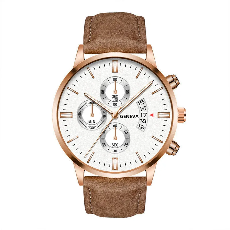 Belt Quartz Watch Fashion Calendar Men 'S Watch Business Watch Men