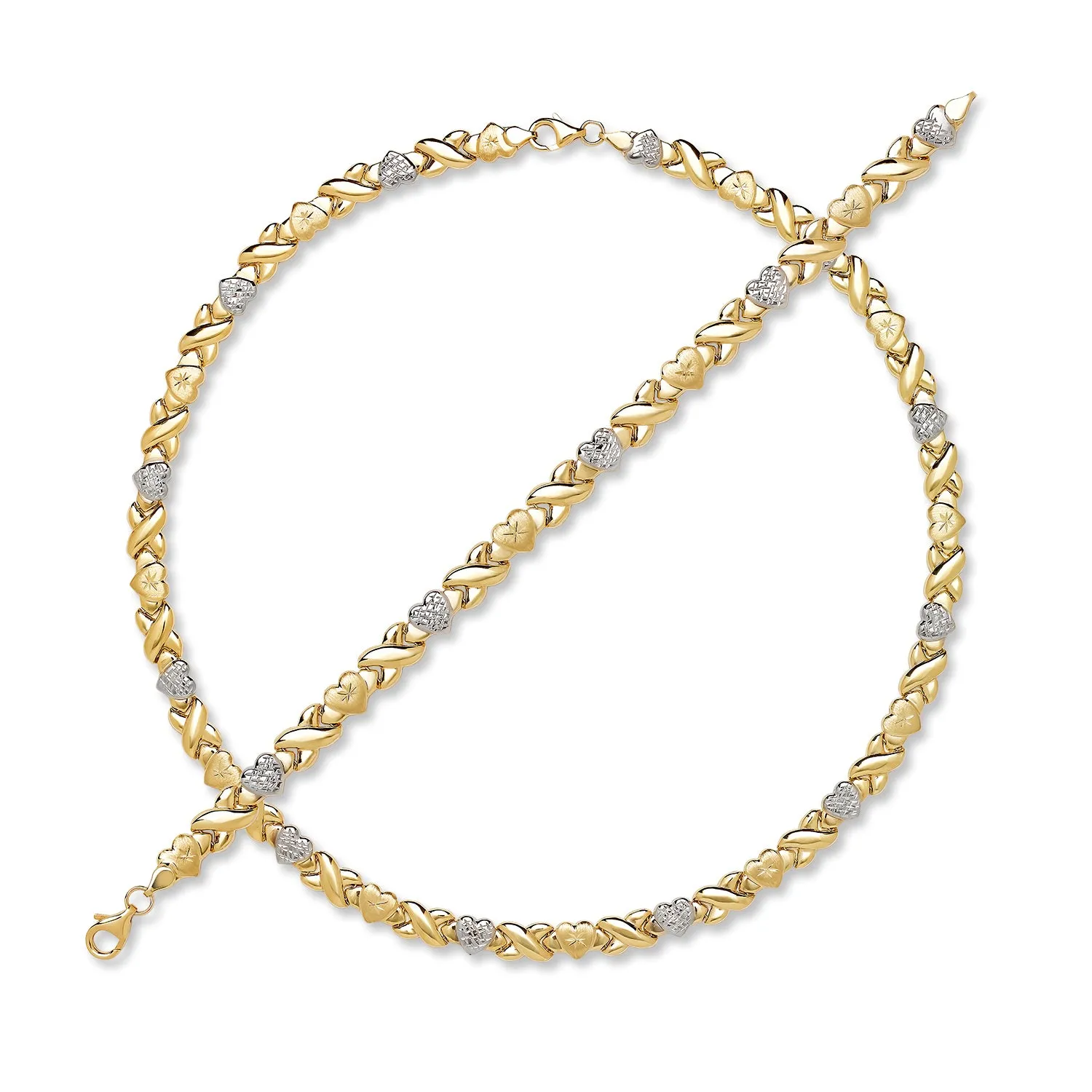 Better Jewelry 10K Yellow Gold "XO" Set (Bracelet   Necklace)