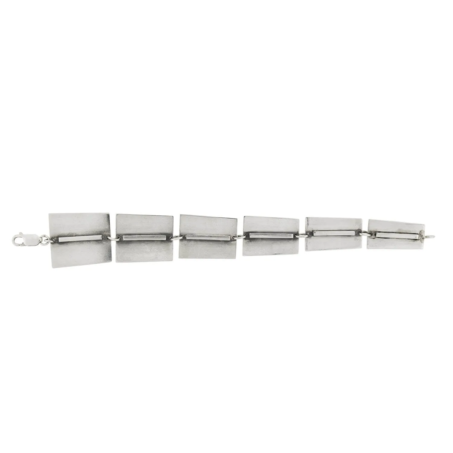 BILL TENDLER Vintage Modernist Sterling Graduating Link Bracelet