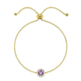 Birthstone & Diamond Bracelet- February Amethyst