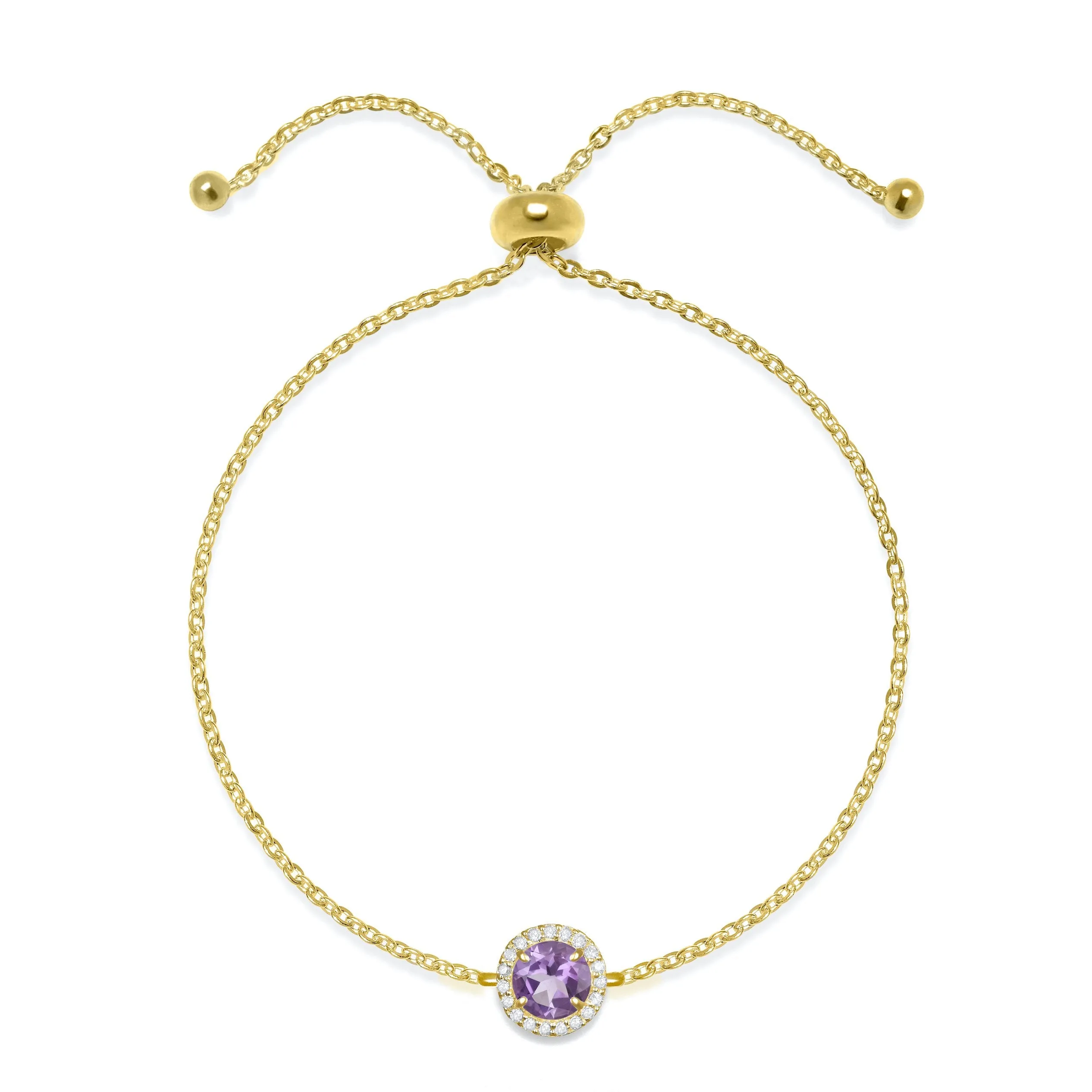 Birthstone & Diamond Bracelet- February Amethyst