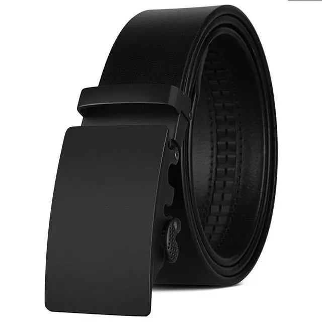 Black Fashion Gothic Designer Genuine Leather Belt