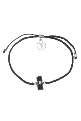 Black Tourmaline Crystal Bracelet | Black - Silver