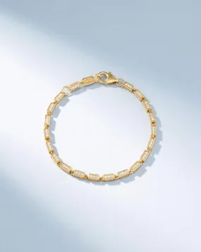 Block-Chain Full Pave Diamond Medium Bracelet