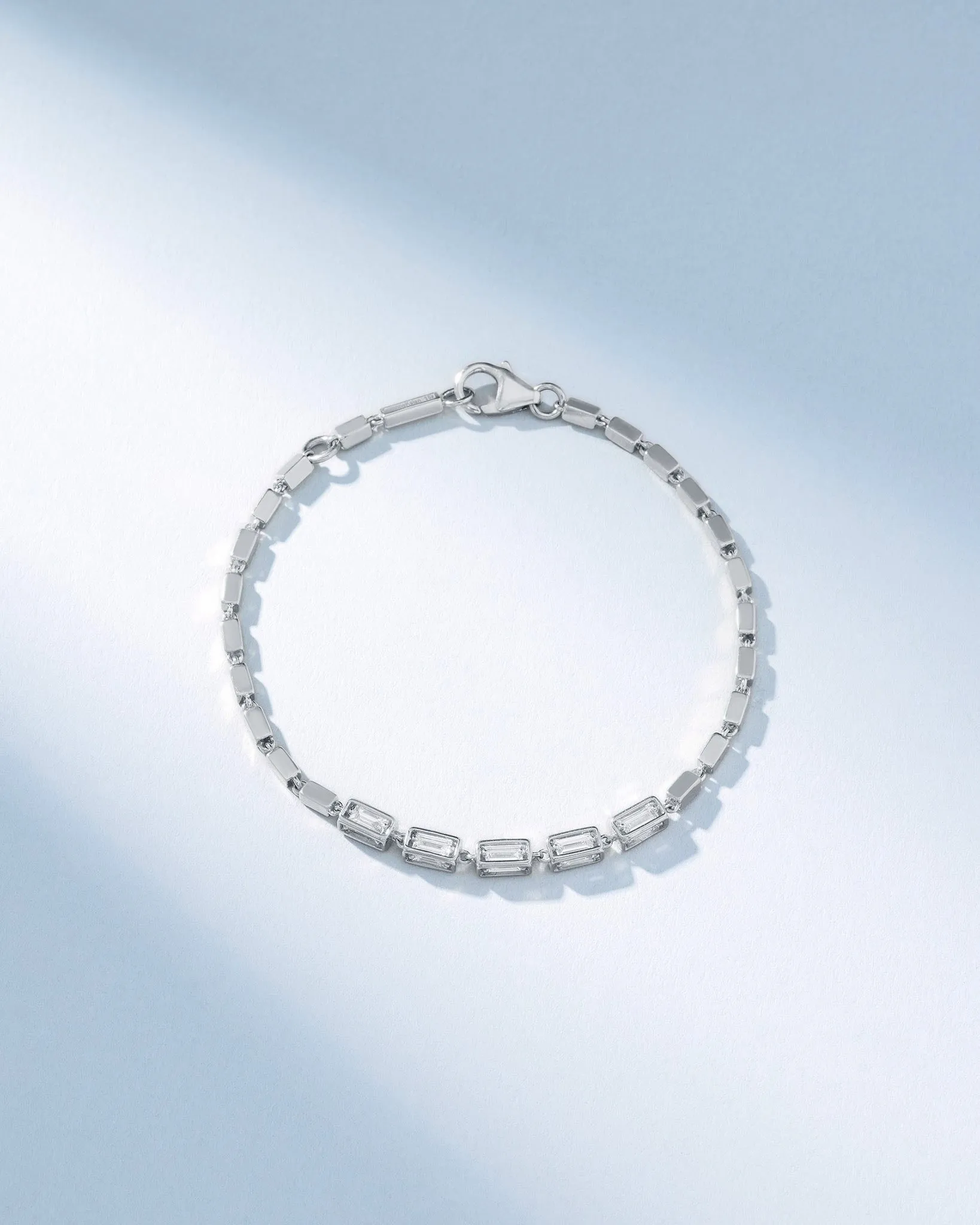 Block-Chain Multi-Diamond Medium Bracelet