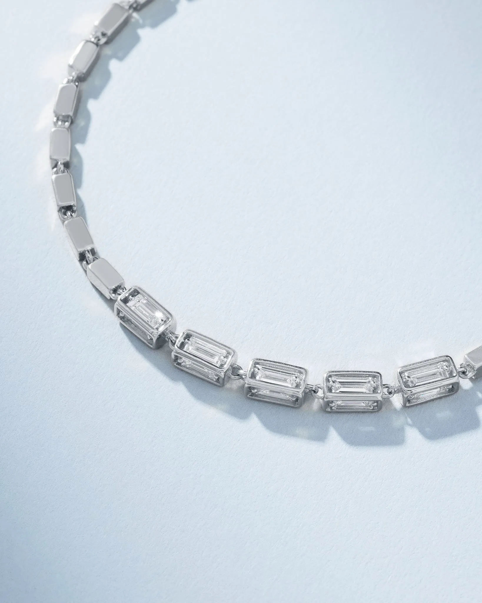 Block-Chain Multi-Diamond Medium Bracelet