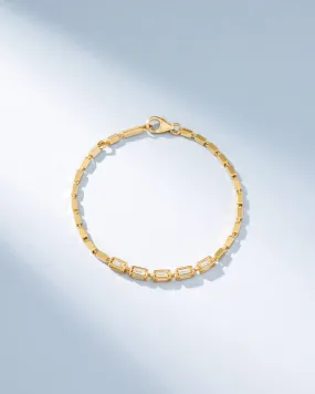 Block-Chain Multi-Diamond Medium Bracelet