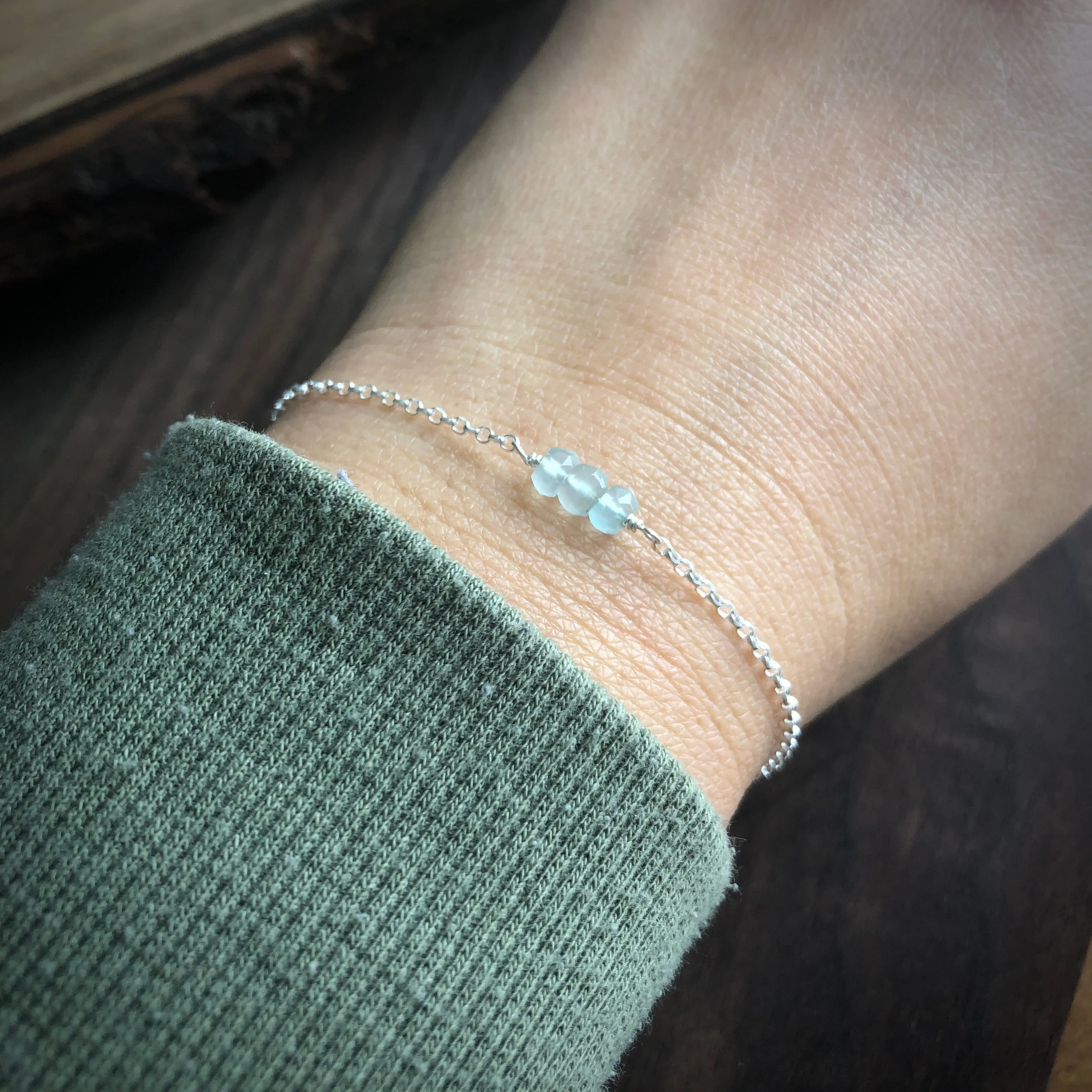 Blue chalcedony bracelet