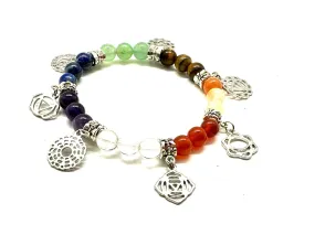 Bracelet: Chakra beads with dangle symbols