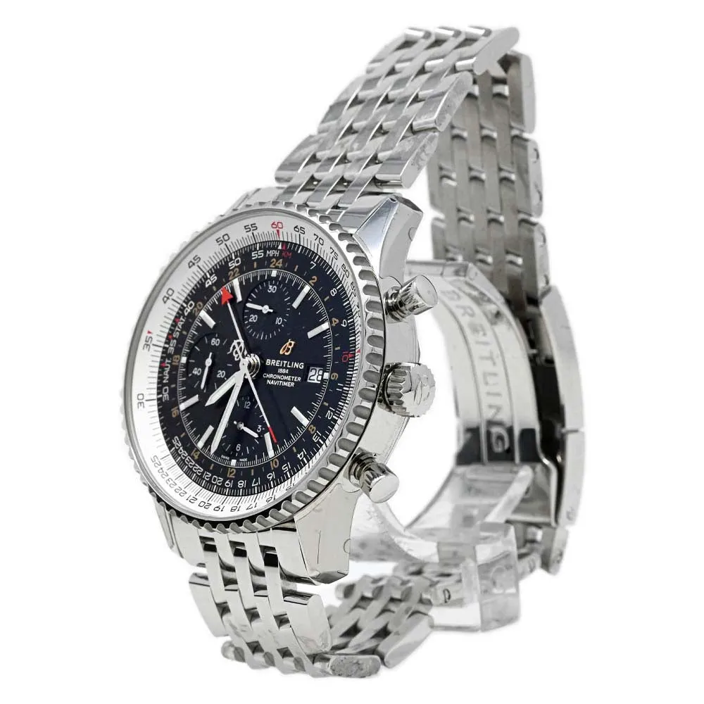 Breitling Men's Navitimer Stainless Steel  46mm Black Chronograph Dial Watch Reference #: A24322