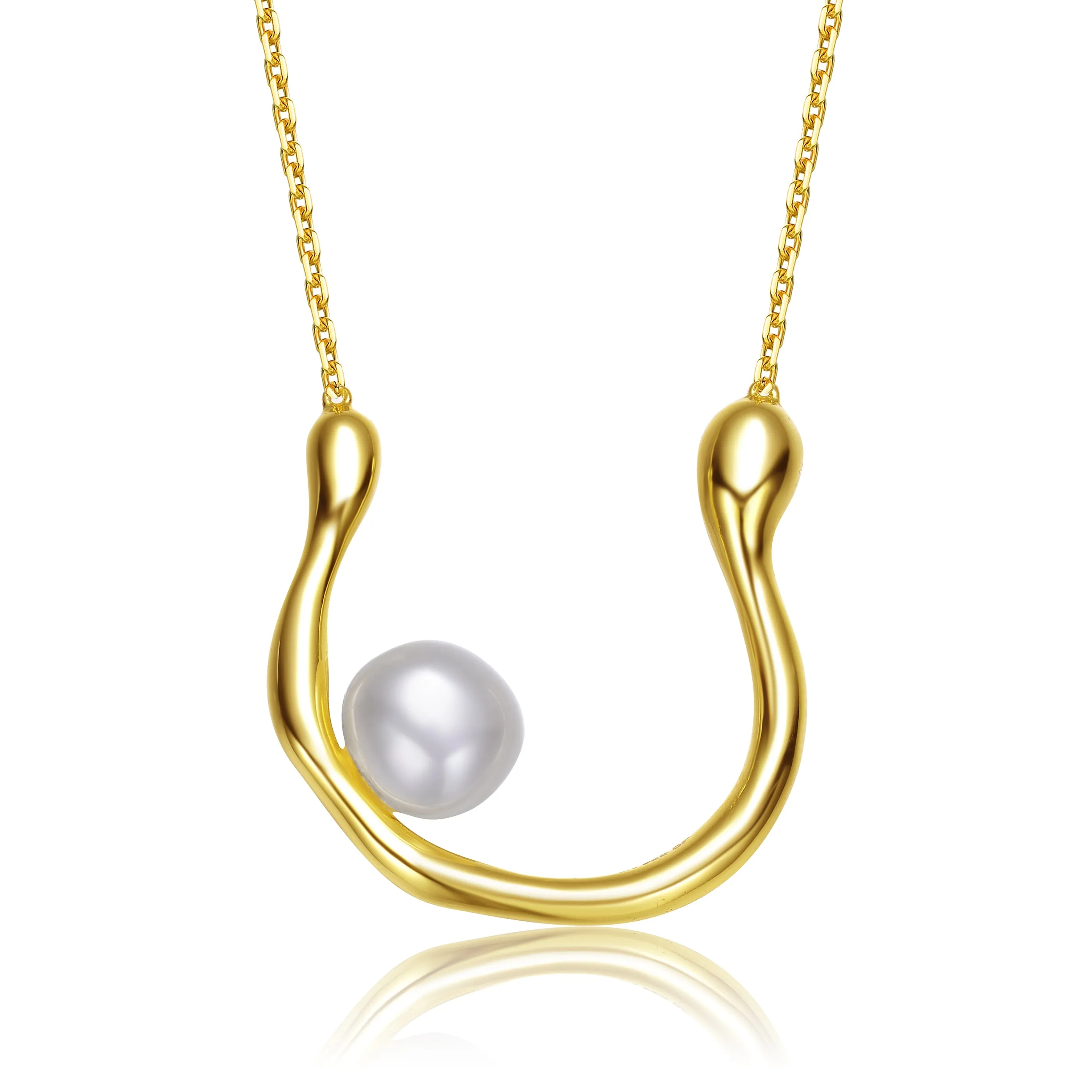 Brigitte Pearl “U” Necklace