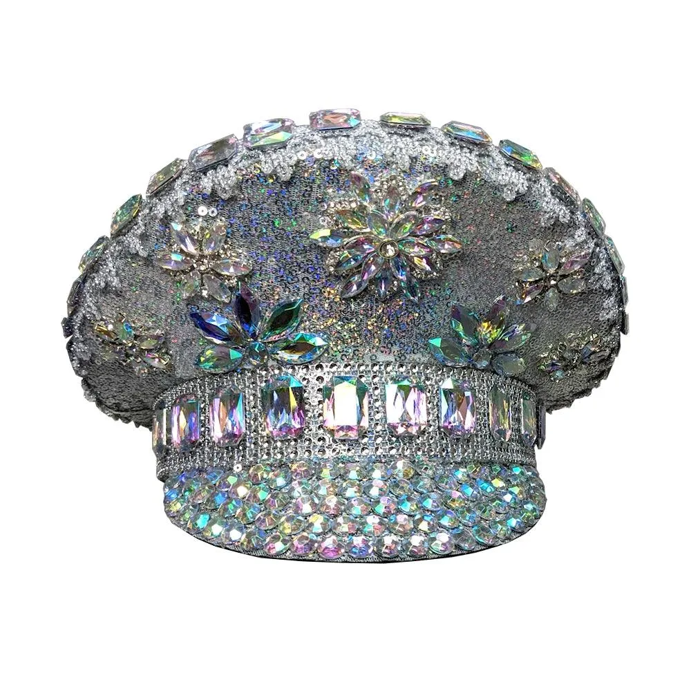 Burning Man Sequin Silver Festival Hat