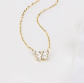 Butterfly Pearl & Gold Necklace