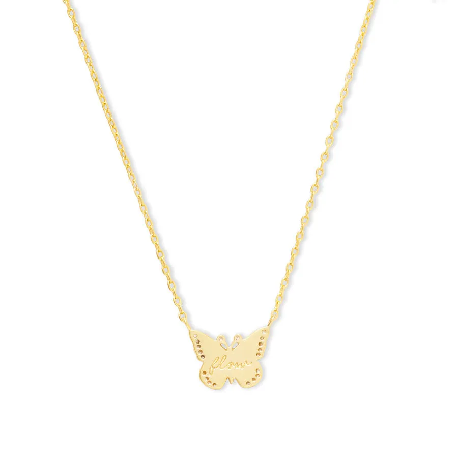 Butterfly Pearl & Gold Necklace