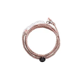 Cara Silver Wrapped Bracelet in Beige