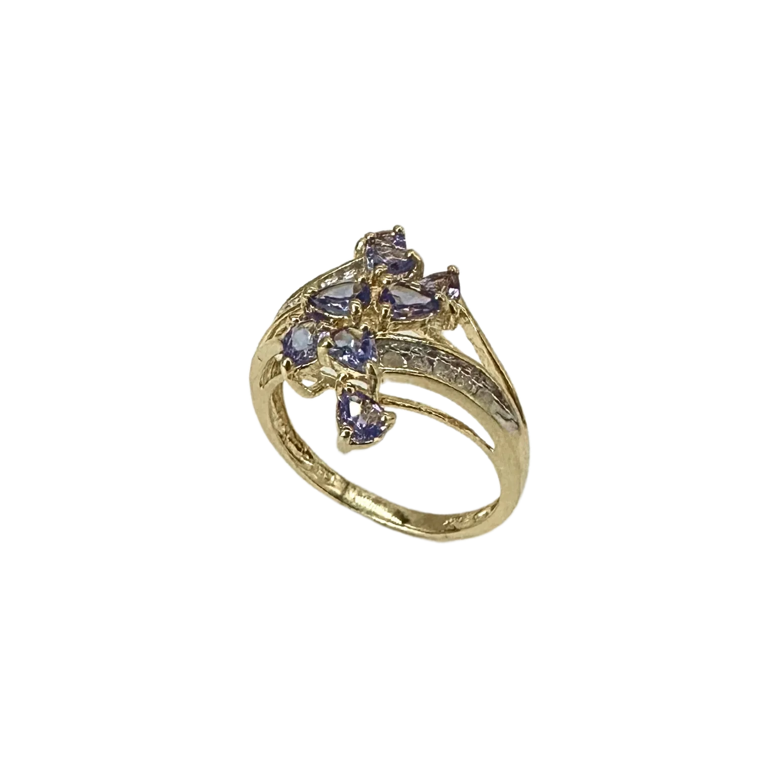 Cathedral Set Tanzanite and Diamond Ring